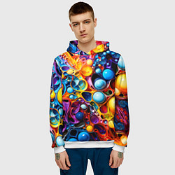 Толстовка-худи мужская Космическая фантазия, цвет: 3D-белый — фото 2
