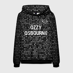 Толстовка-худи мужская Ozzy Osbourne glitch на темном фоне посередине, цвет: 3D-черный