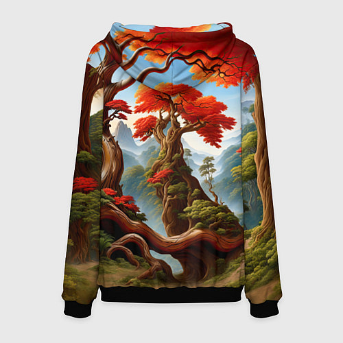 Мужская толстовка Зеленый деревянный дракон / 3D-Черный – фото 2