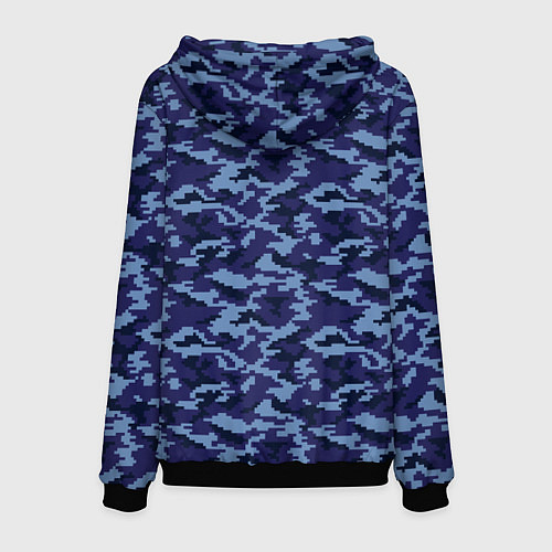 Мужская толстовка Камуфляж синий - Виктор / 3D-Черный – фото 2