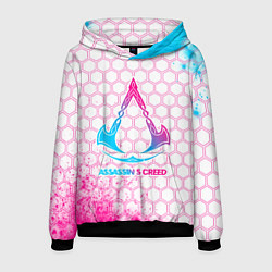 Толстовка-худи мужская Assassins Creed neon gradient style, цвет: 3D-черный