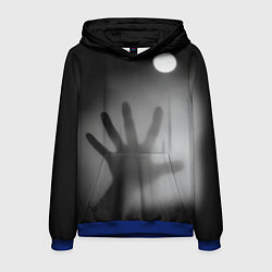 Толстовка-худи мужская Рука в ночном тумане, цвет: 3D-синий