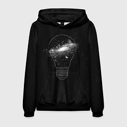 Толстовка-худи мужская Галактика в лампе, цвет: 3D-черный
