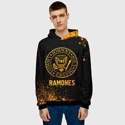 Толстовка-худи мужская Ramones - gold gradient, цвет: 3D-черный — фото 2