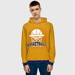Толстовка-худи мужская Basketball - кольцо и мяч, цвет: 3D-синий — фото 2