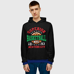 Толстовка-худи мужская Superior basketball, цвет: 3D-синий — фото 2