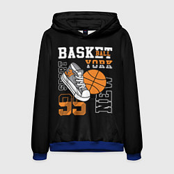 Толстовка-худи мужская Basketball New York, цвет: 3D-синий