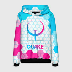 Толстовка-худи мужская Quake neon gradient style, цвет: 3D-черный