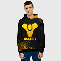 Толстовка-худи мужская Destiny - gold gradient, цвет: 3D-черный — фото 2