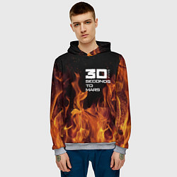 Толстовка-худи мужская Thirty Seconds to Mars fire, цвет: 3D-меланж — фото 2