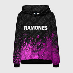 Толстовка-худи мужская Ramones rock legends посередине, цвет: 3D-черный
