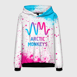 Толстовка-худи мужская Arctic Monkeys neon gradient style, цвет: 3D-черный