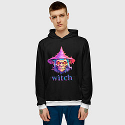 Толстовка-худи мужская Cartoon witch, цвет: 3D-белый — фото 2