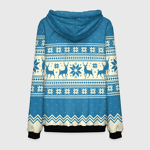 Мужская толстовка Sweater with deer on a blue background / 3D-Черный – фото 2