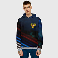 Толстовка-худи мужская Спортивная россия герб, цвет: 3D-меланж — фото 2