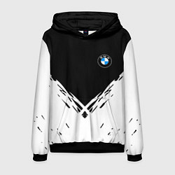 Толстовка-худи мужская BMW стильная геометрия спорт, цвет: 3D-черный