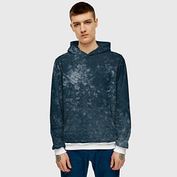 Толстовка-худи мужская Абстракция - gray blue, цвет: 3D-белый — фото 2