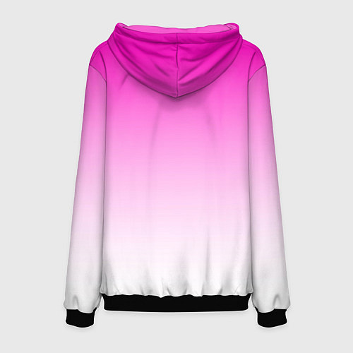 Мужская толстовка Розово-белый градиент / 3D-Черный – фото 2