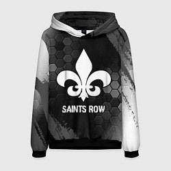 Толстовка-худи мужская Saints Row glitch на темном фоне, цвет: 3D-черный