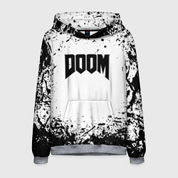 Толстовка-худи мужская Doom black splash, цвет: 3D-меланж