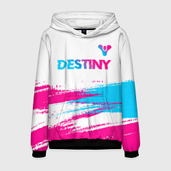 Толстовка-худи мужская Destiny neon gradient style посередине, цвет: 3D-черный