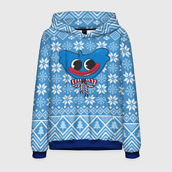 Толстовка-худи мужская Huggy Wuggy christmas sweater, цвет: 3D-синий