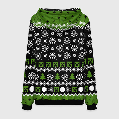 Мужская толстовка Minecraft christmas sweater / 3D-Черный – фото 2