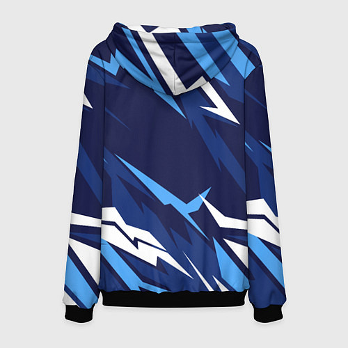 Мужская толстовка Вольво - синяя абстракция / 3D-Черный – фото 2