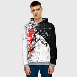 Толстовка-худи мужская Баджи из вальхаллы - токийские мстители, цвет: 3D-меланж — фото 2