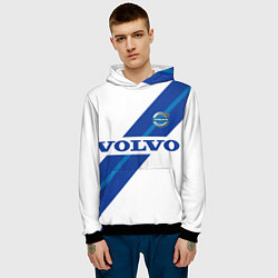 Толстовка-худи мужская Volvo - white and blue, цвет: 3D-черный — фото 2