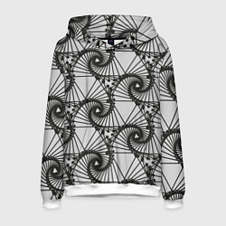 Толстовка-худи мужская Треугольник и линии, цвет: 3D-белый