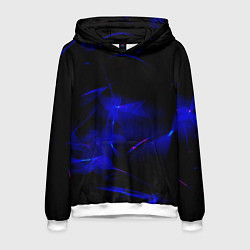Толстовка-худи мужская Синий дым узоры, цвет: 3D-белый
