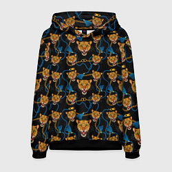 Толстовка-худи мужская Золотая цепь с леопардами, цвет: 3D-черный