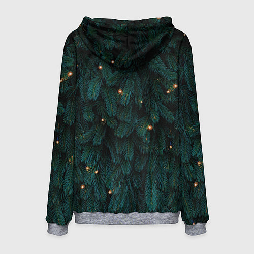 Мужская толстовка Ёлка и гирлянды / 3D-Меланж – фото 2