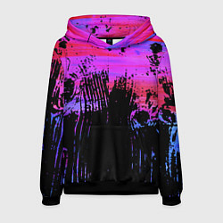 Толстовка-худи мужская Розово синий сочный гранж, цвет: 3D-черный