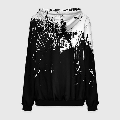 Мужская толстовка Черно-белый гранж текстуры дерева / 3D-Черный – фото 2