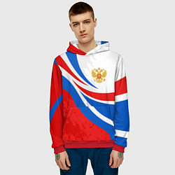 Толстовка-худи мужская Россия - спортивная униформа, цвет: 3D-красный — фото 2