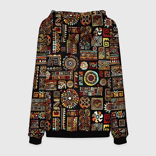 Мужская толстовка Африканский этнический орнамент / 3D-Черный – фото 2