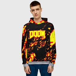 Толстовка-худи мужская Doom огненный стиль ад марса, цвет: 3D-меланж — фото 2