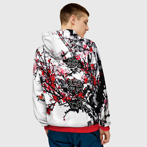 Мужская толстовка Японский стиль иероглифы / 3D-Красный – фото 4