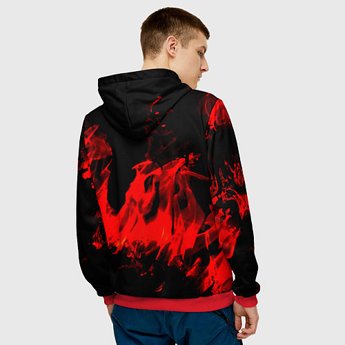 Мужская толстовка Красное пламя / 3D-Красный – фото 4