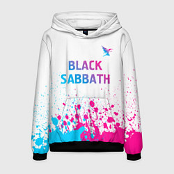 Толстовка-худи мужская Black Sabbath neon gradient style посередине, цвет: 3D-черный