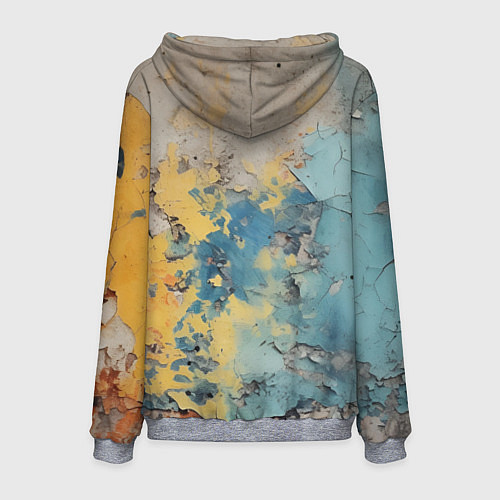 Мужская толстовка Гранжевая стена с краской / 3D-Меланж – фото 2