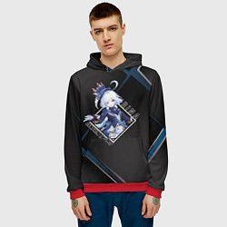 Толстовка-худи мужская Фурина в ромбе, цвет: 3D-красный — фото 2