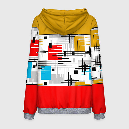 Мужская толстовка Узор красного горчичного цвета / 3D-Меланж – фото 2