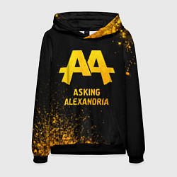Толстовка-худи мужская Asking Alexandria - gold gradient, цвет: 3D-черный