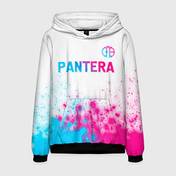 Толстовка-худи мужская Pantera neon gradient style посередине, цвет: 3D-черный