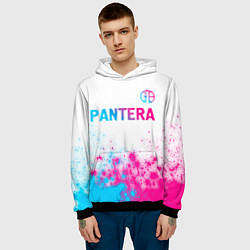 Толстовка-худи мужская Pantera neon gradient style посередине, цвет: 3D-черный — фото 2