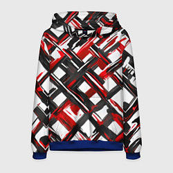 Толстовка-худи мужская Красные и чёрные мазки, цвет: 3D-синий