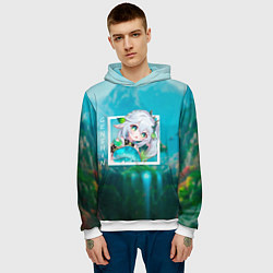 Толстовка-худи мужская Нахида Кусанали дендро архонт, цвет: 3D-белый — фото 2